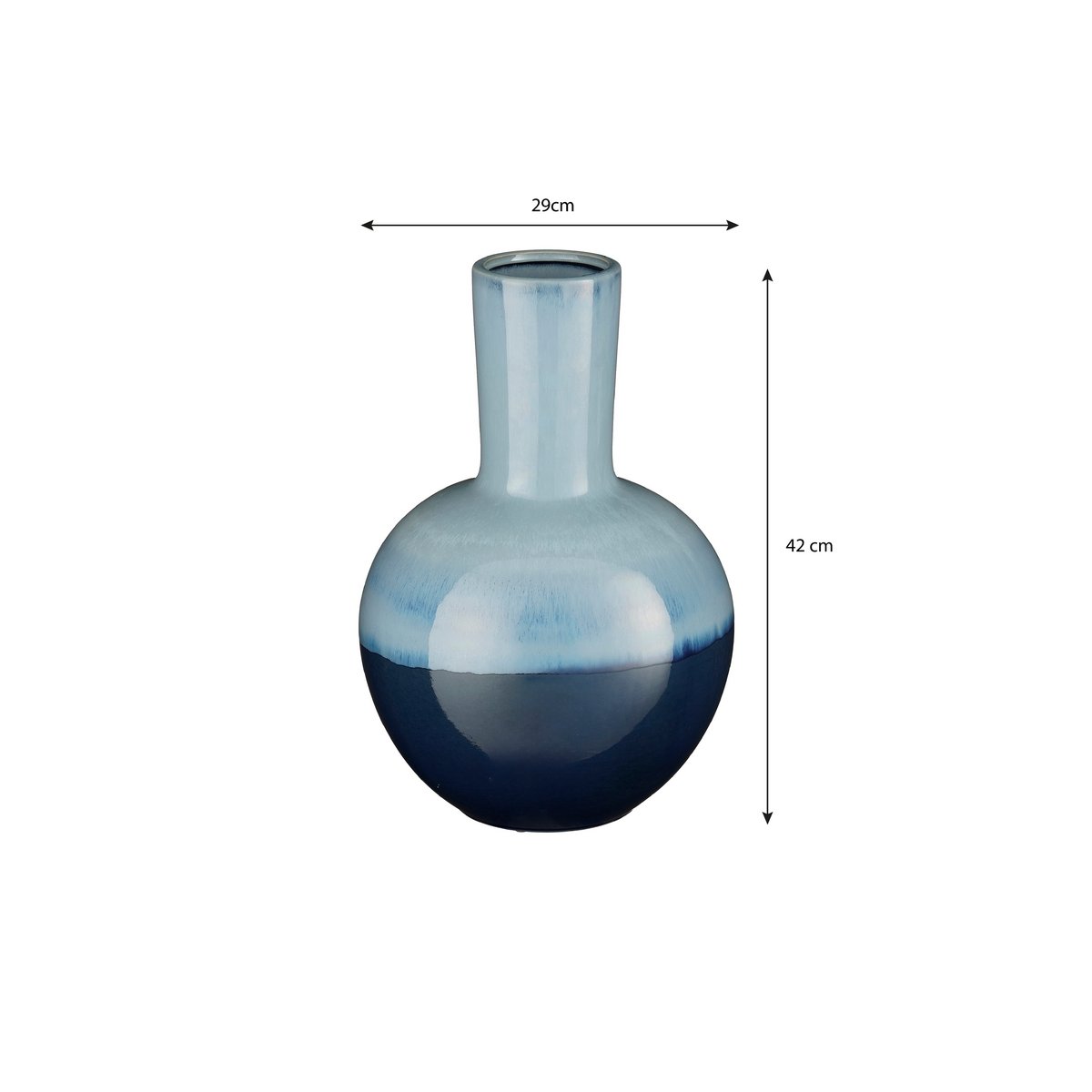 Bolla Vaas H42 x Ø29 cm Keramiek Blauw