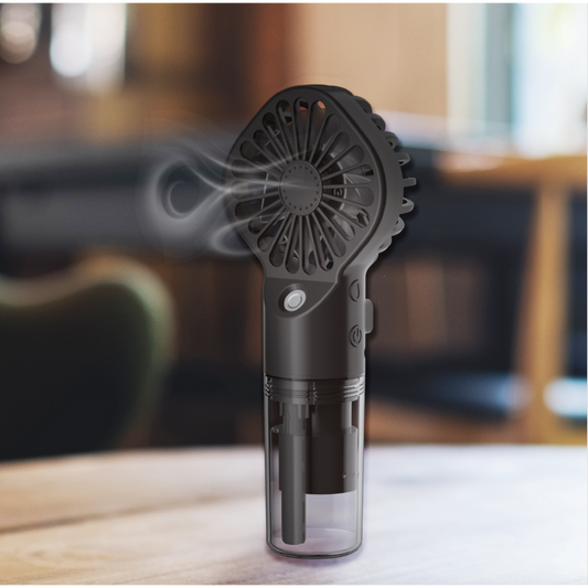 Mistral Draagbare Vernevelingsventilator met Etherische Olie Mist Oplaadbare Mini Ventilator met 4 Snelheden & Mistfunctie (20 ml, tot 8 uur)