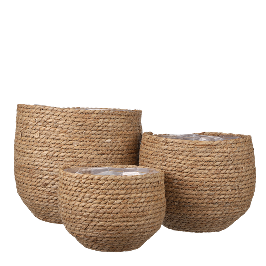 Nila Plantenmand Set van 3 Lichtbruin