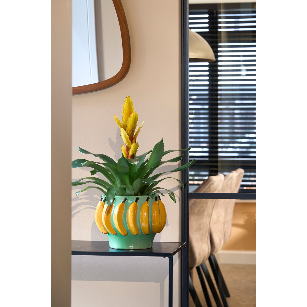 Bananen Bloempot Binnen H18 x Ø24 cm Keramiek Lichtgroen