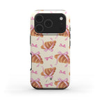 Pink Bow Croissant Phone Case