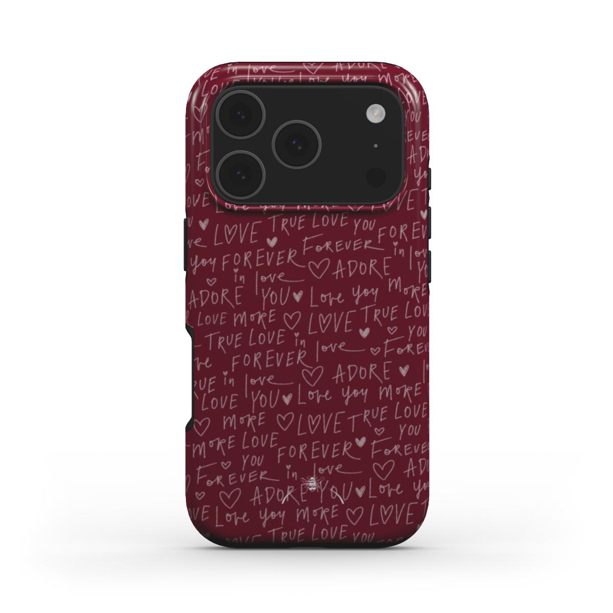 Written in Love Phone Case Ruby Red