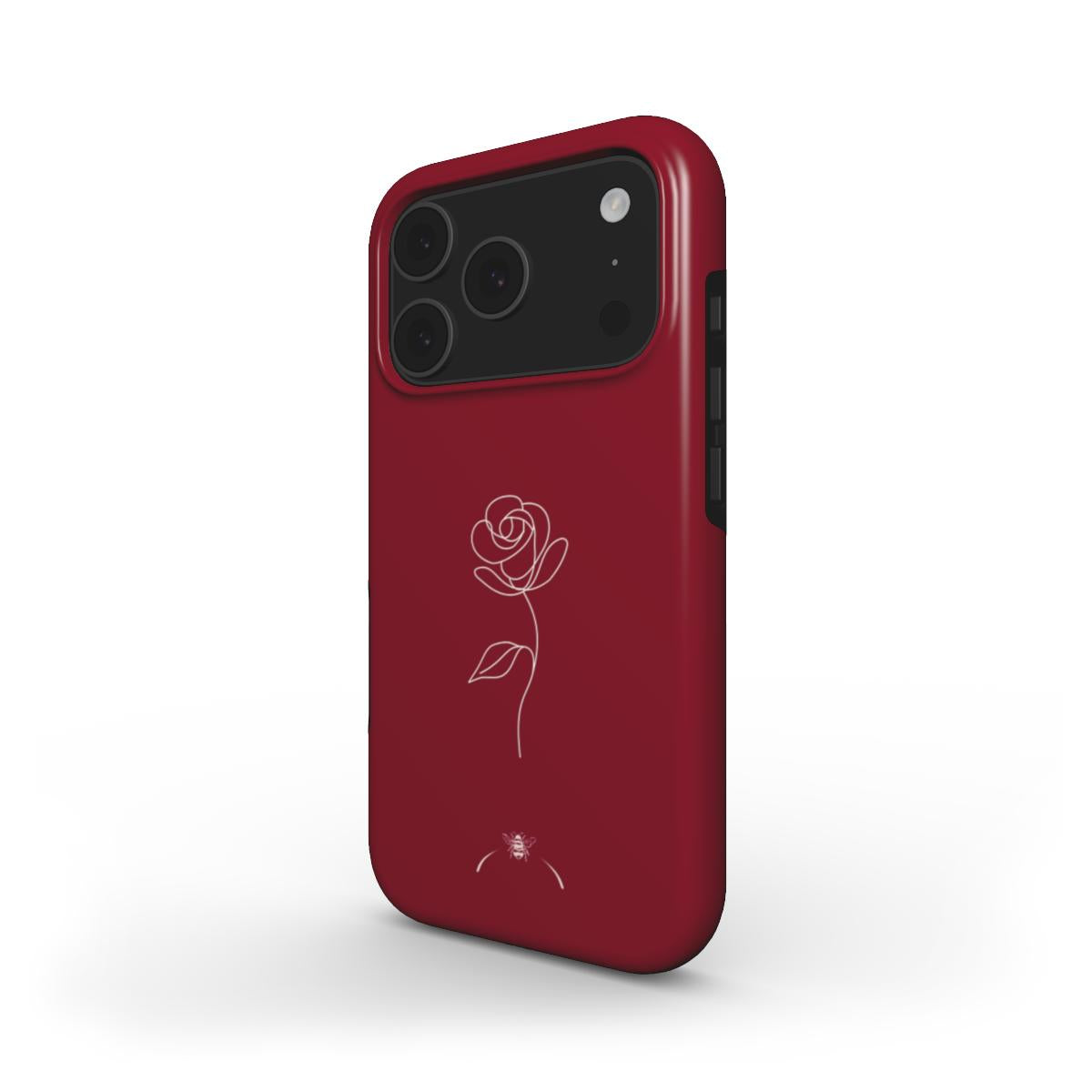 Rose phone case burgundy red