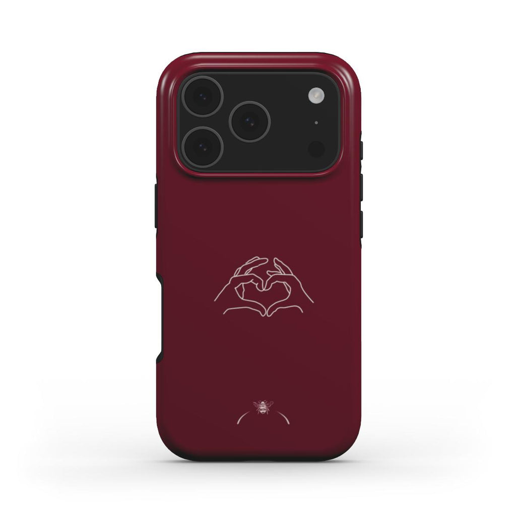 Valentine Heart Hands Phone Case Ruby Red