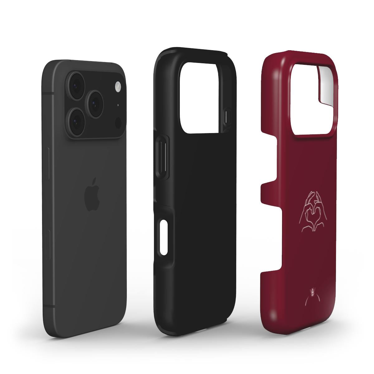 Valentine Heart Hands Phone Case Ruby Red