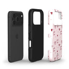 Phone case pink with hearts