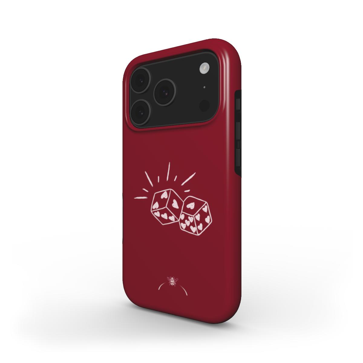 Love Dice Phone Case Burgundy