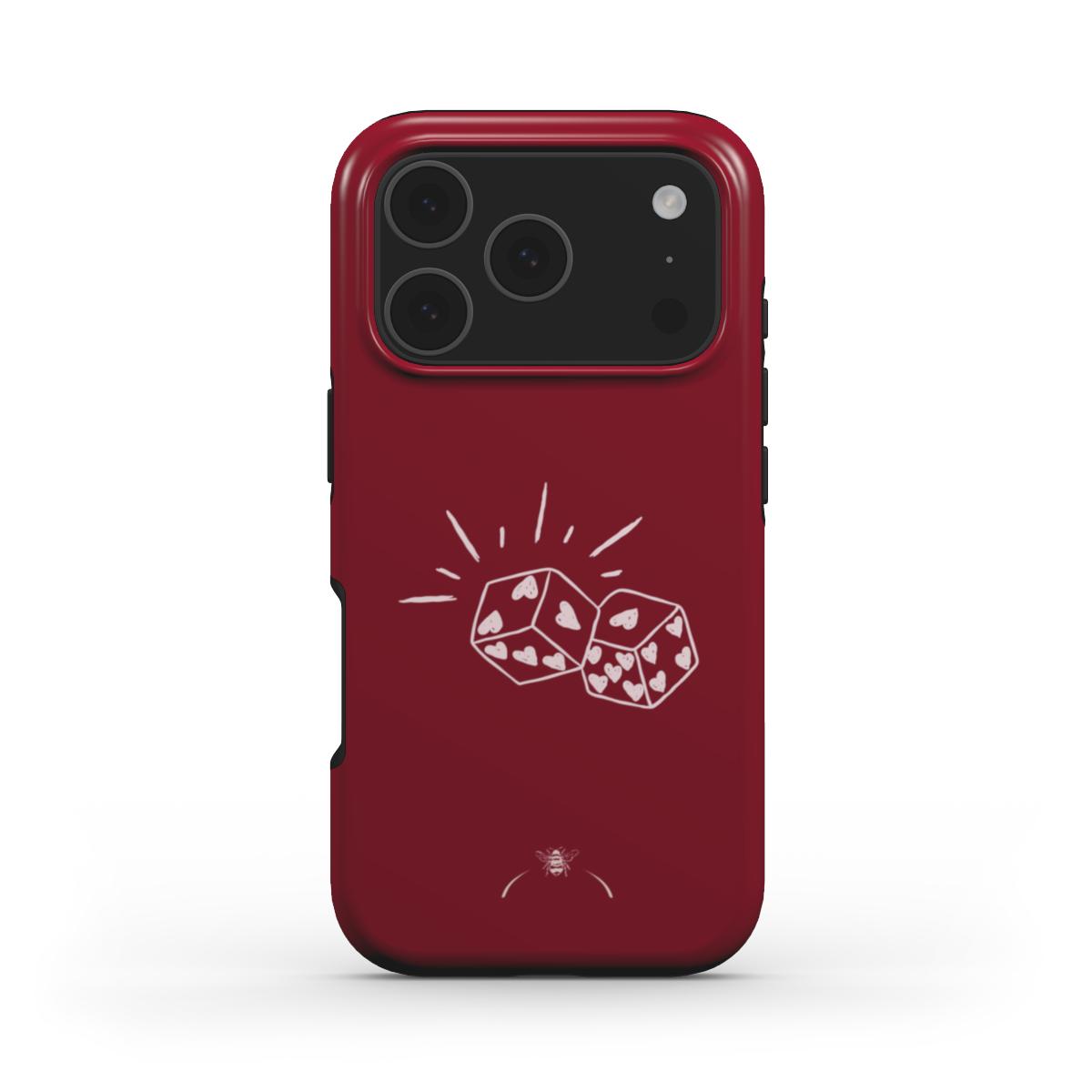 Love Dice Phone Case Burgundy