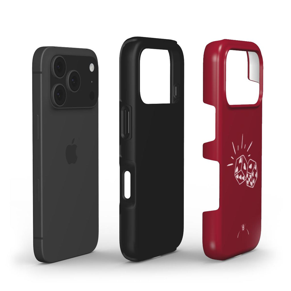 Love Dice Phone Case Burgundy