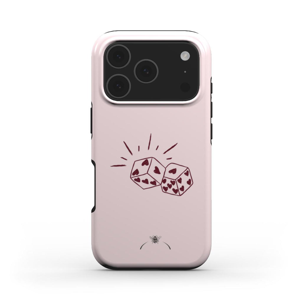 Love Dice Phone Case Rose Ivory