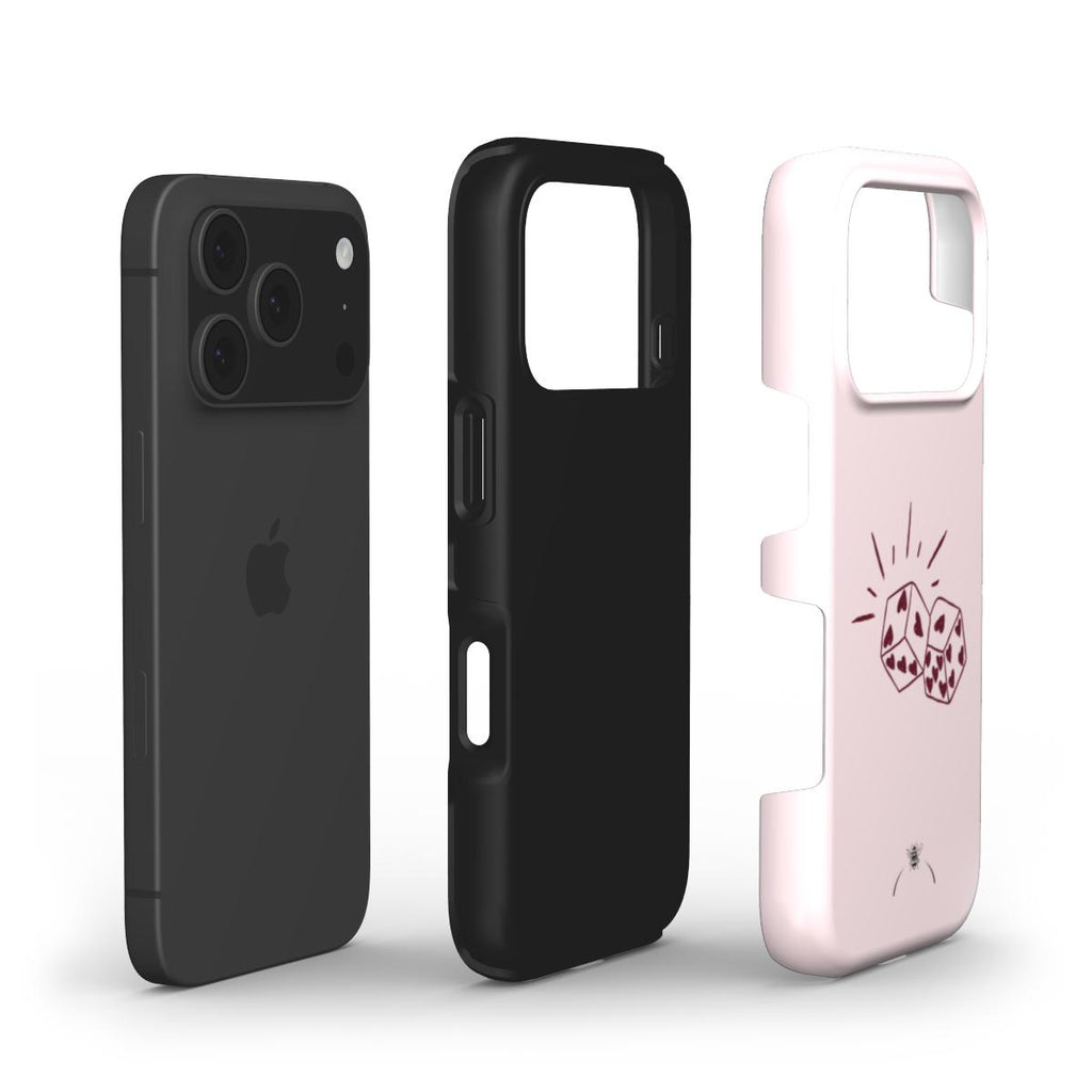 Love Dice Phone Case Rose Ivory