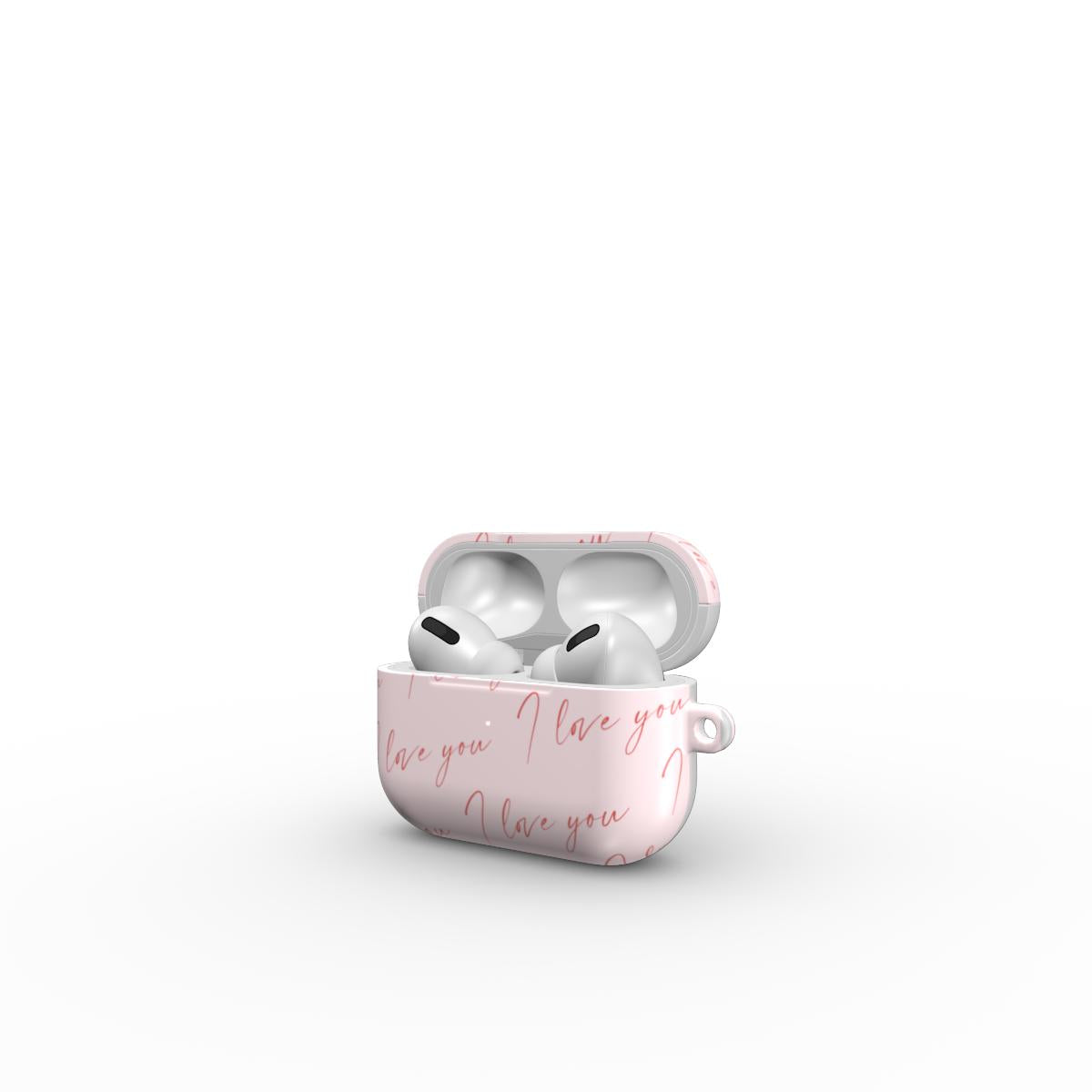 Handwritten ‘I Love You’ Apple AirPods Case Rose Ivory