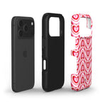 Retro Heart Pattern Phone Case Pink
