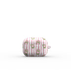 Matcha Latte Apple AirPods Case Pink Stripes