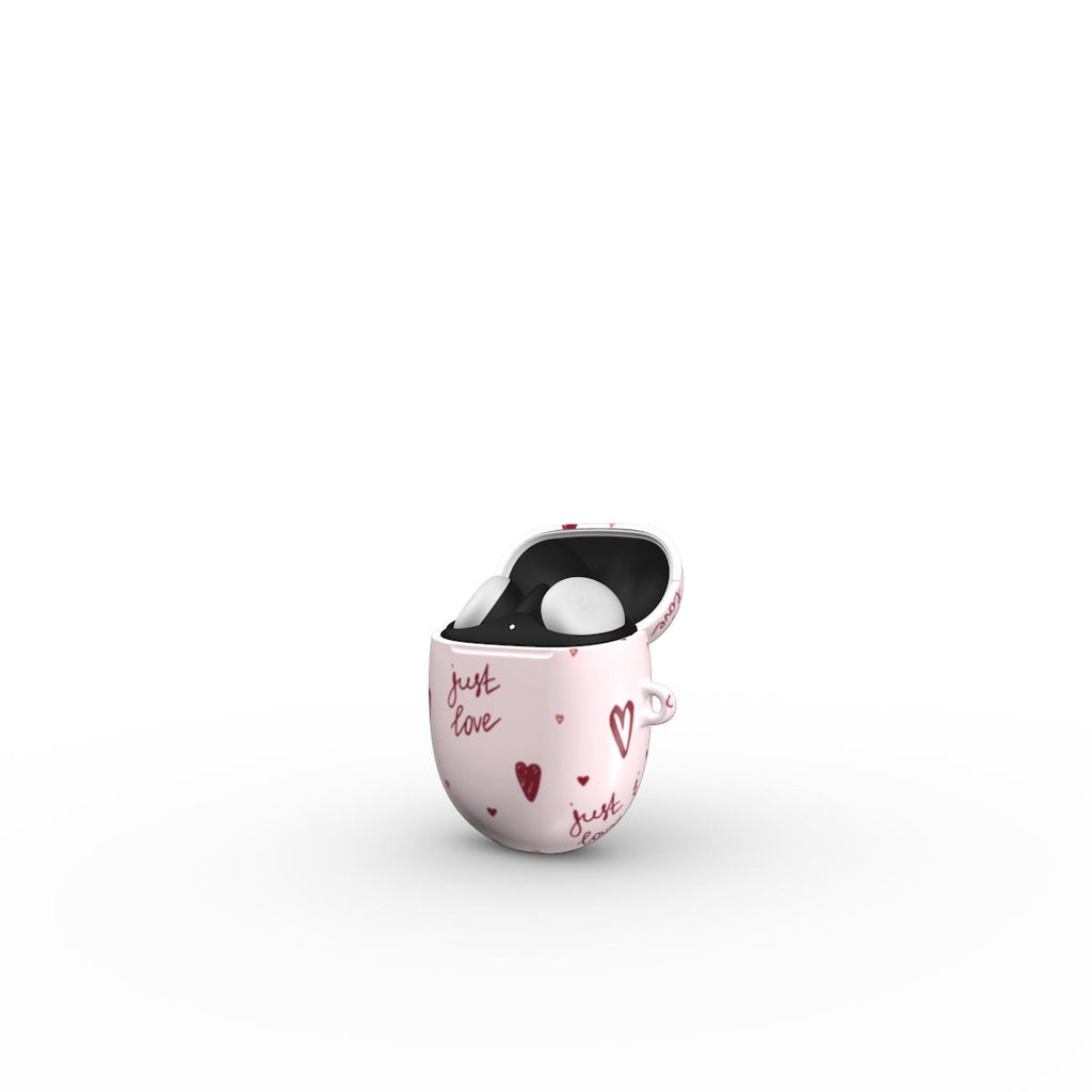 Just Love Hearts Google Pixel Buds Tough Case Rose Ivory