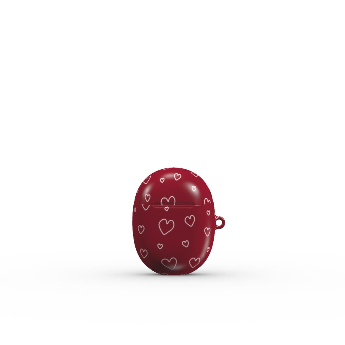Burgundy Hearts Google Pixel Buds Case Red