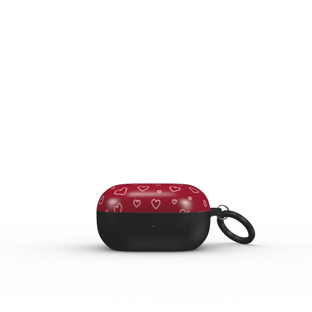 Burgundy Hearts Samsung Buds Case Red