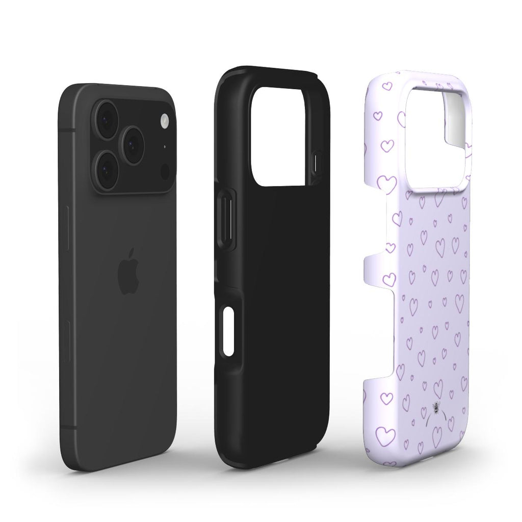 Lilac Hearts Phone Case