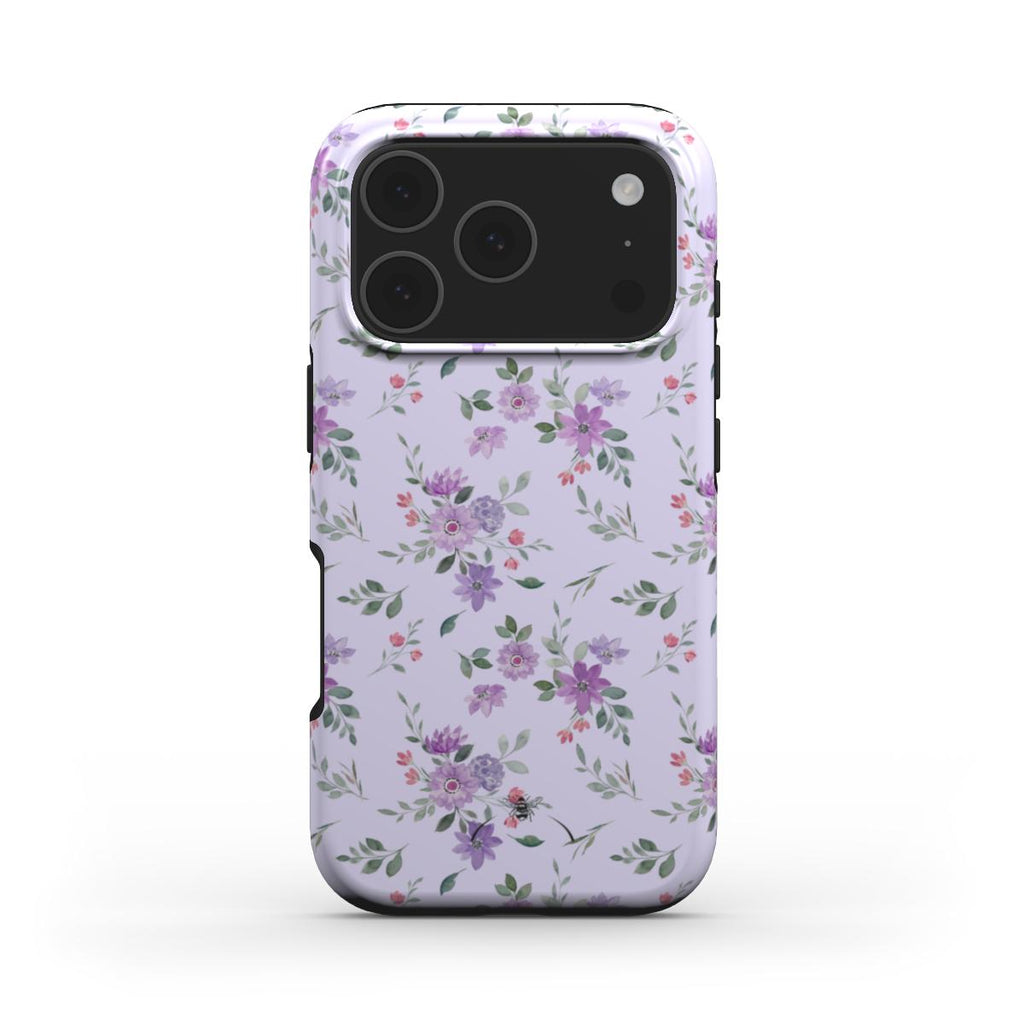 Delicate Purple Floral Phone Case Purple
