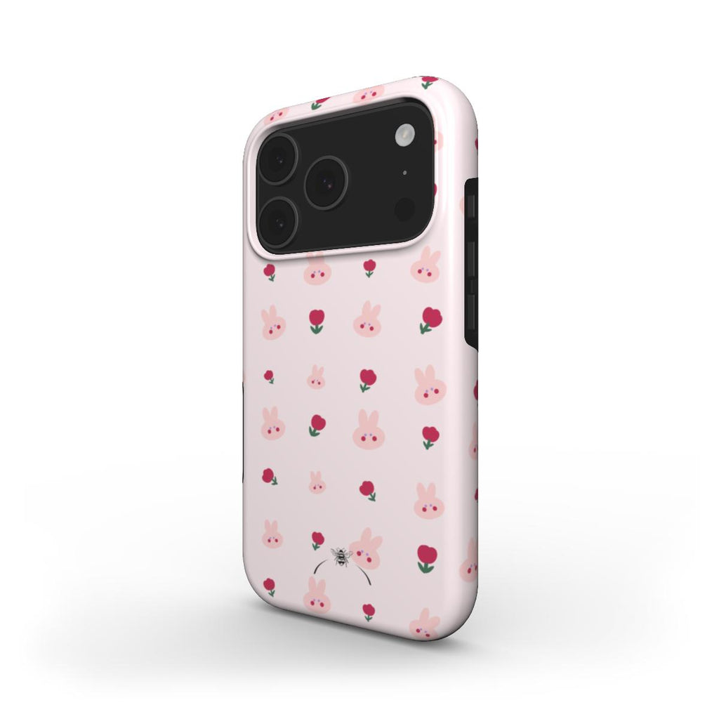 Easter Flower Bunny Phone Case Pink