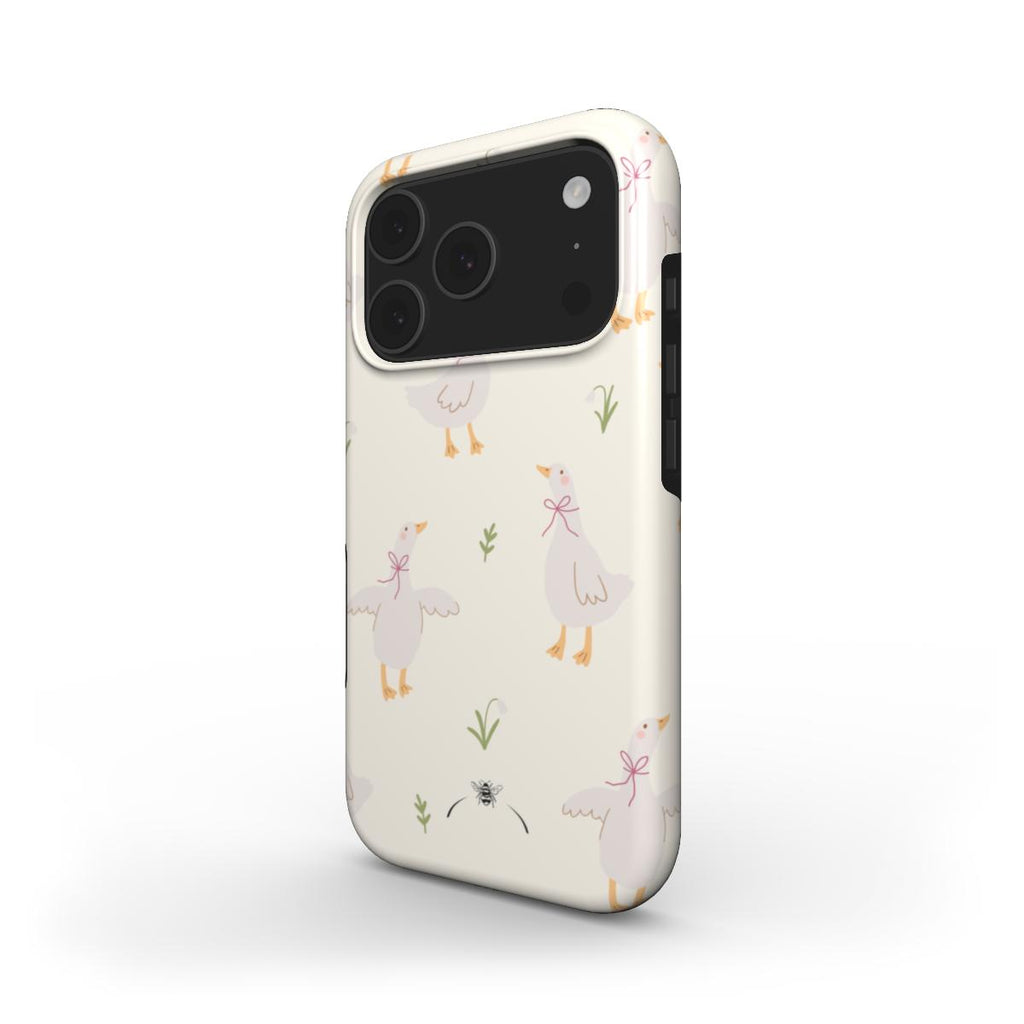 Rosy Ribbon Goose Phone Case Spring
