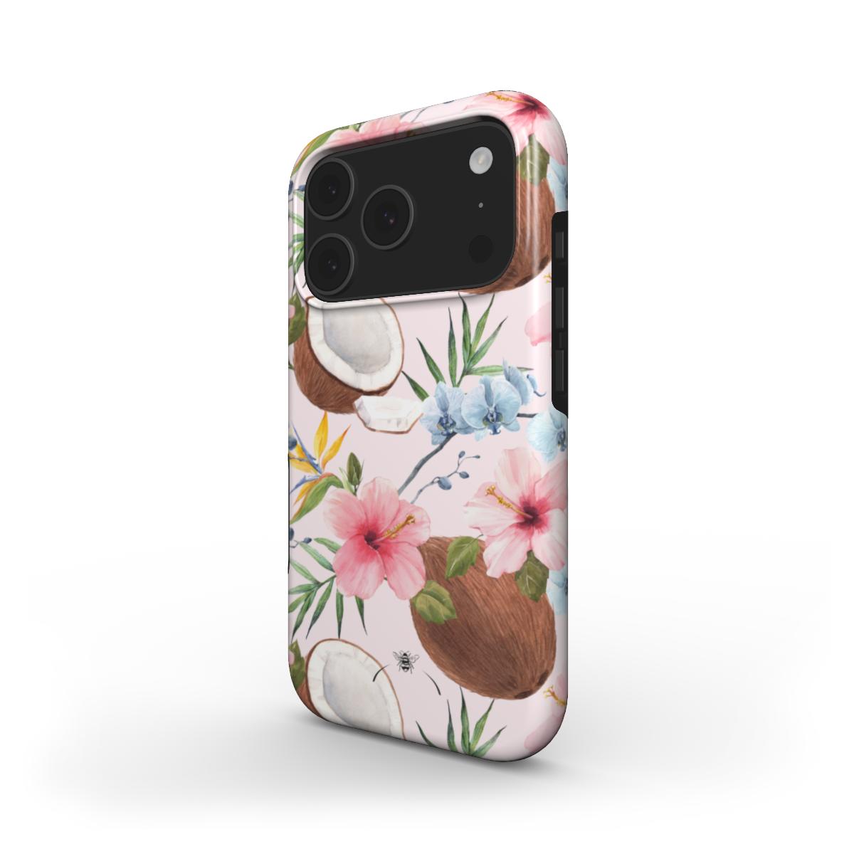 Tropical Coconut Flower Phone Case Pink