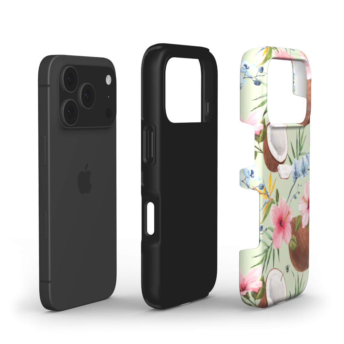 Tropical Coconut Flower Phone Case Green