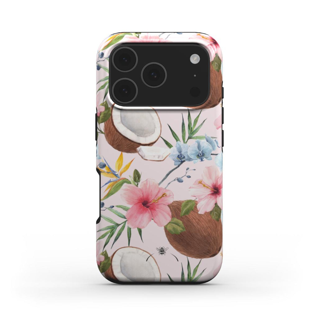 Tropical Coconut Flower Phone Case Pink