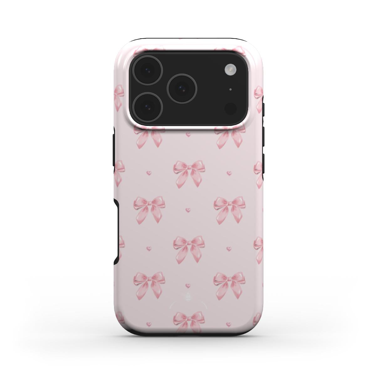 Small bow phone cover with cute hearts