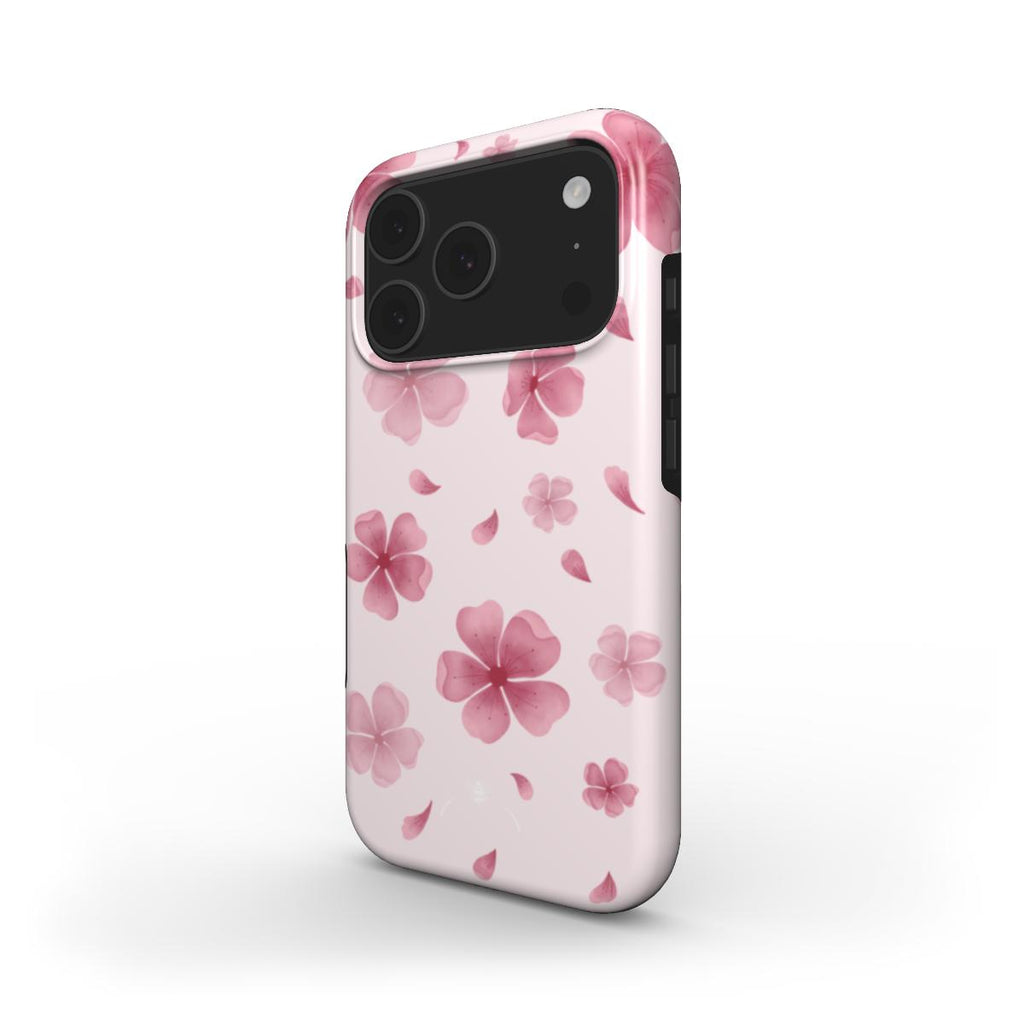 Cherry flowers phone case in babypink