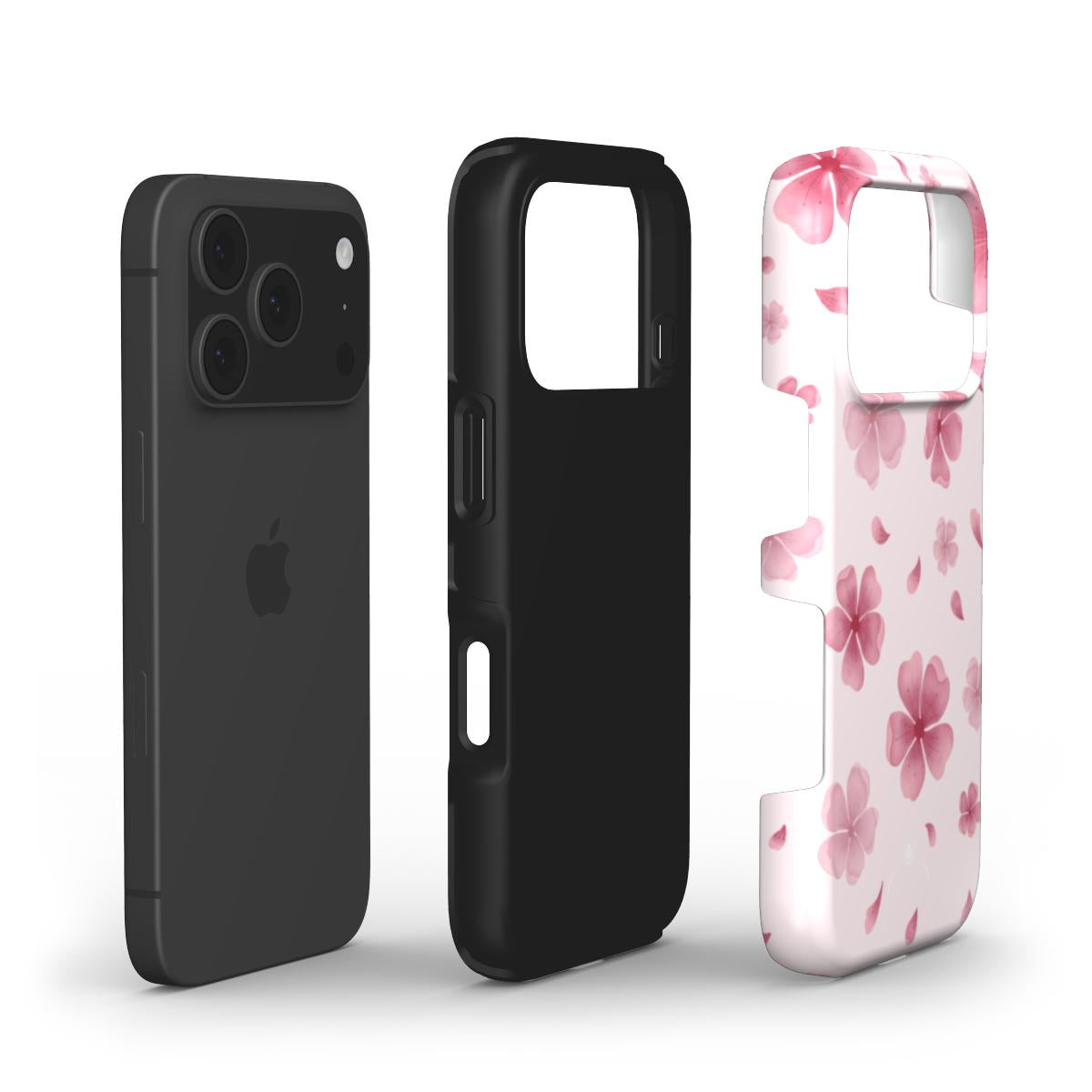 Premium protection for phone case with cherry flowers in light pink
