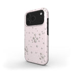 Premium phone case with luxury pearls in light pink color