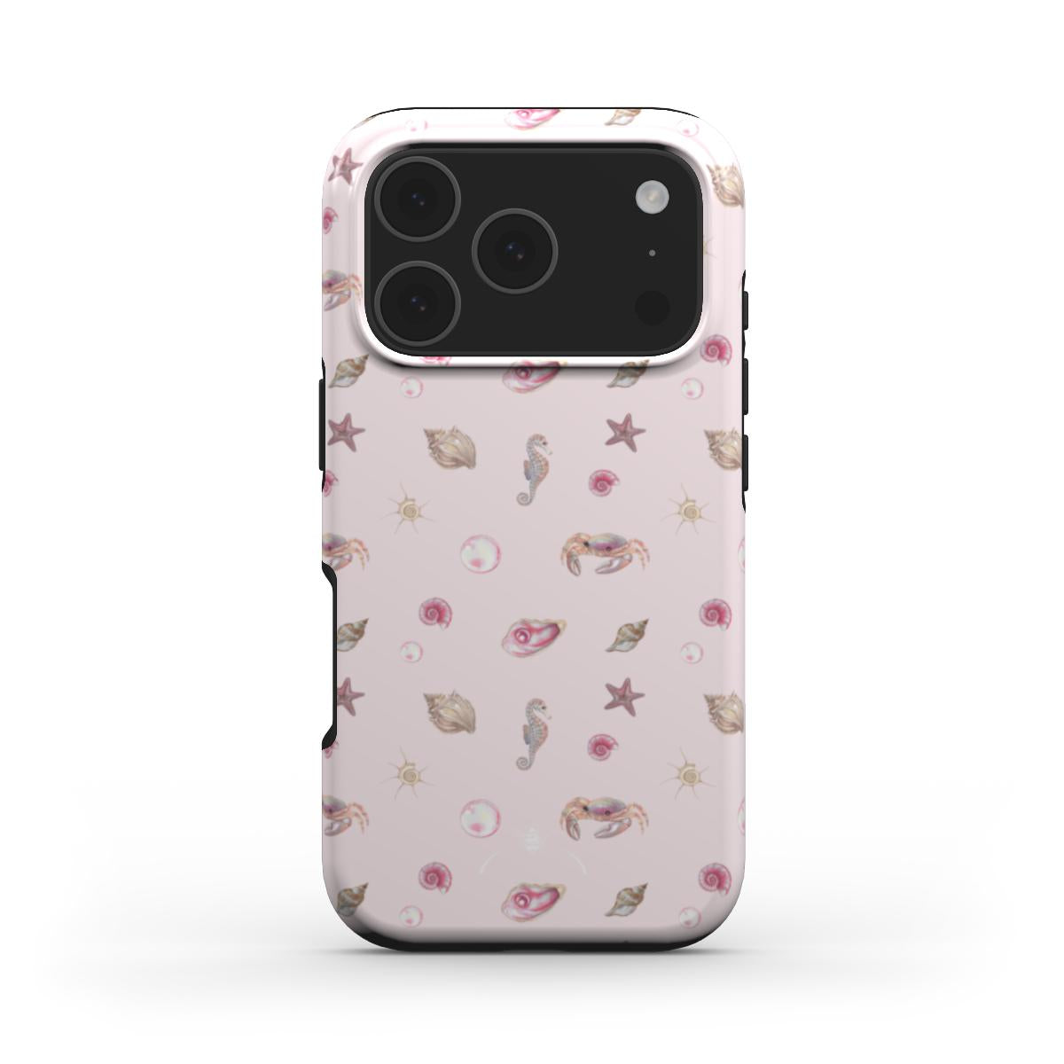 Summer vibes phone cover with small sea animal pattern in light pink