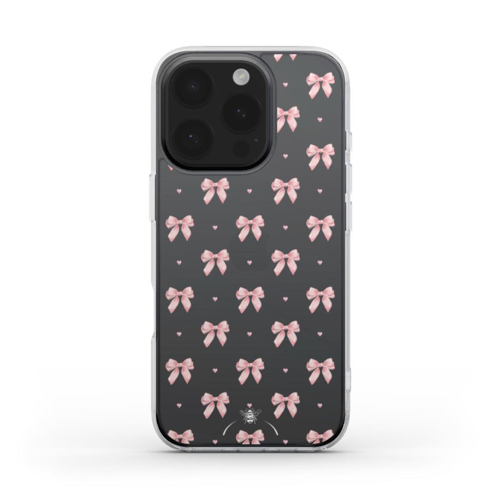 Soft Pink Bow Aesthetic Clear Phone Case