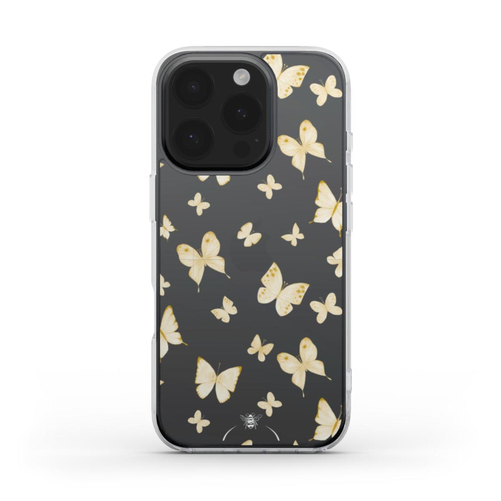 Spring Butterfly Clear Phone Case Yellow
