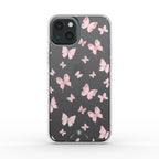 Spring Butterfly Clear Phone Case Pink