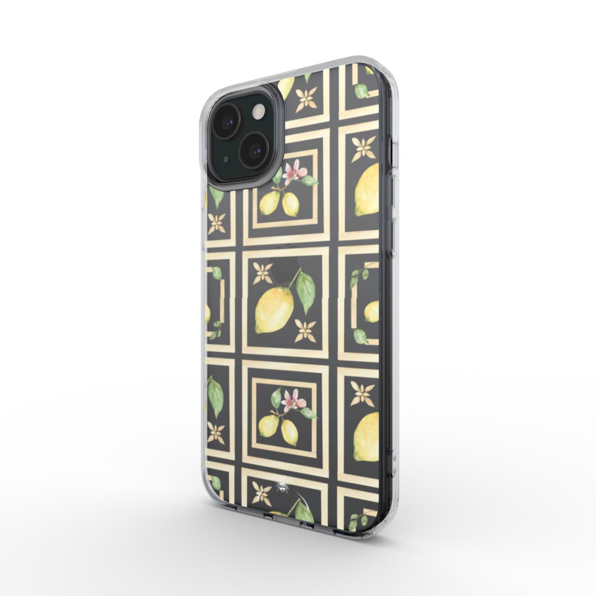 Lemon Grid Clear Phone Case