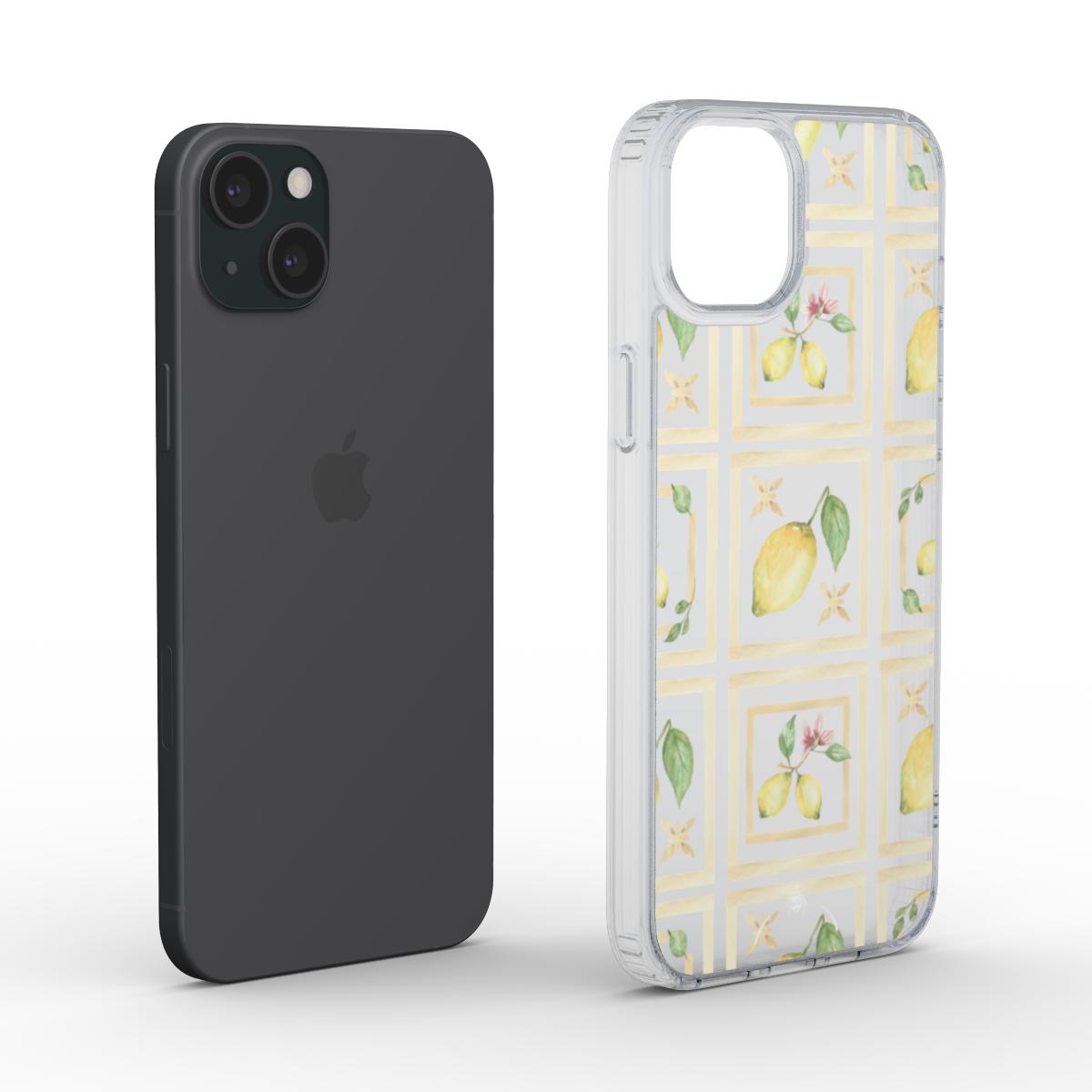 Lemon Grid Clear Phone Case