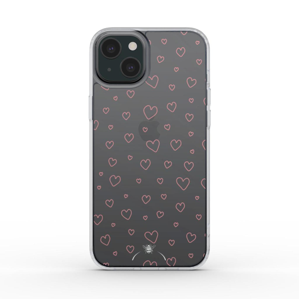 Pink Small Hearts Clear Phone Case
