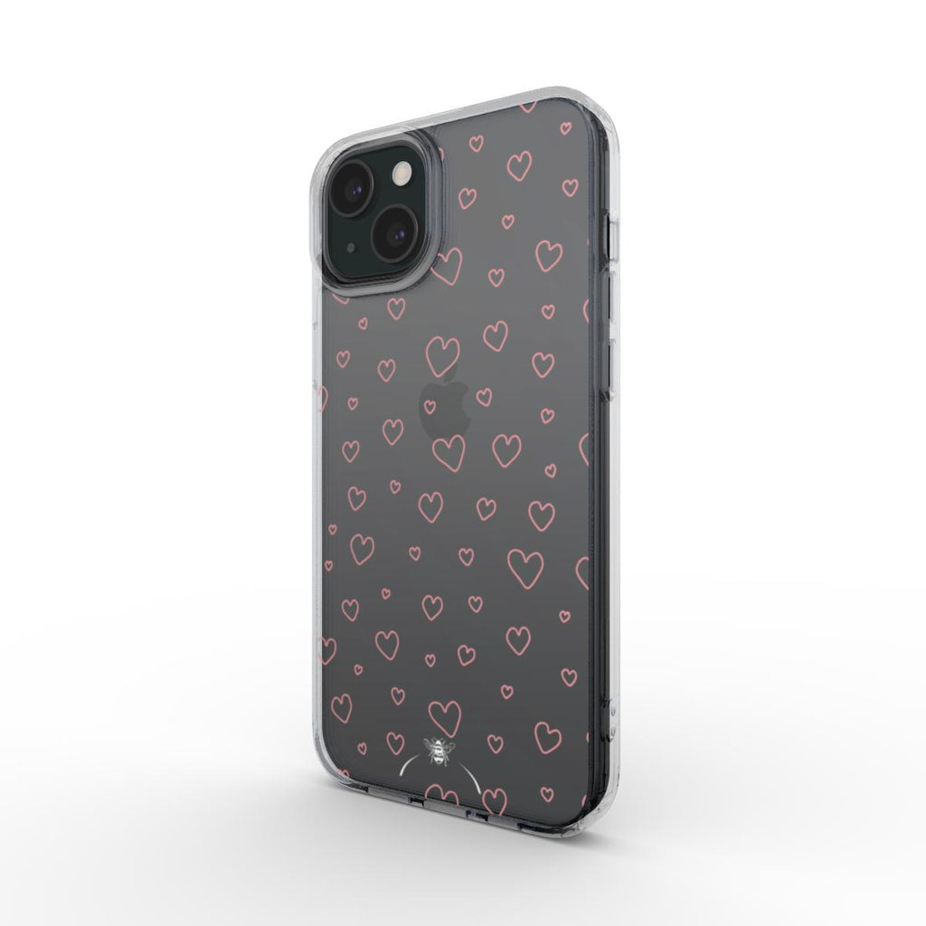 Pink Small Hearts Clear Phone Case
