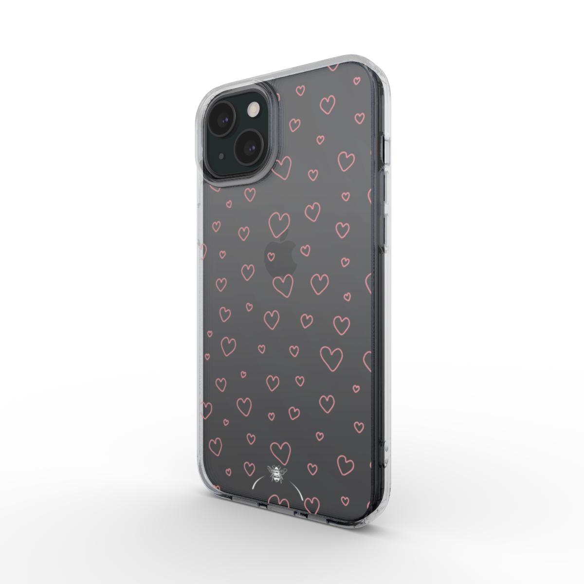 Pink Small Hearts Clear Phone Case