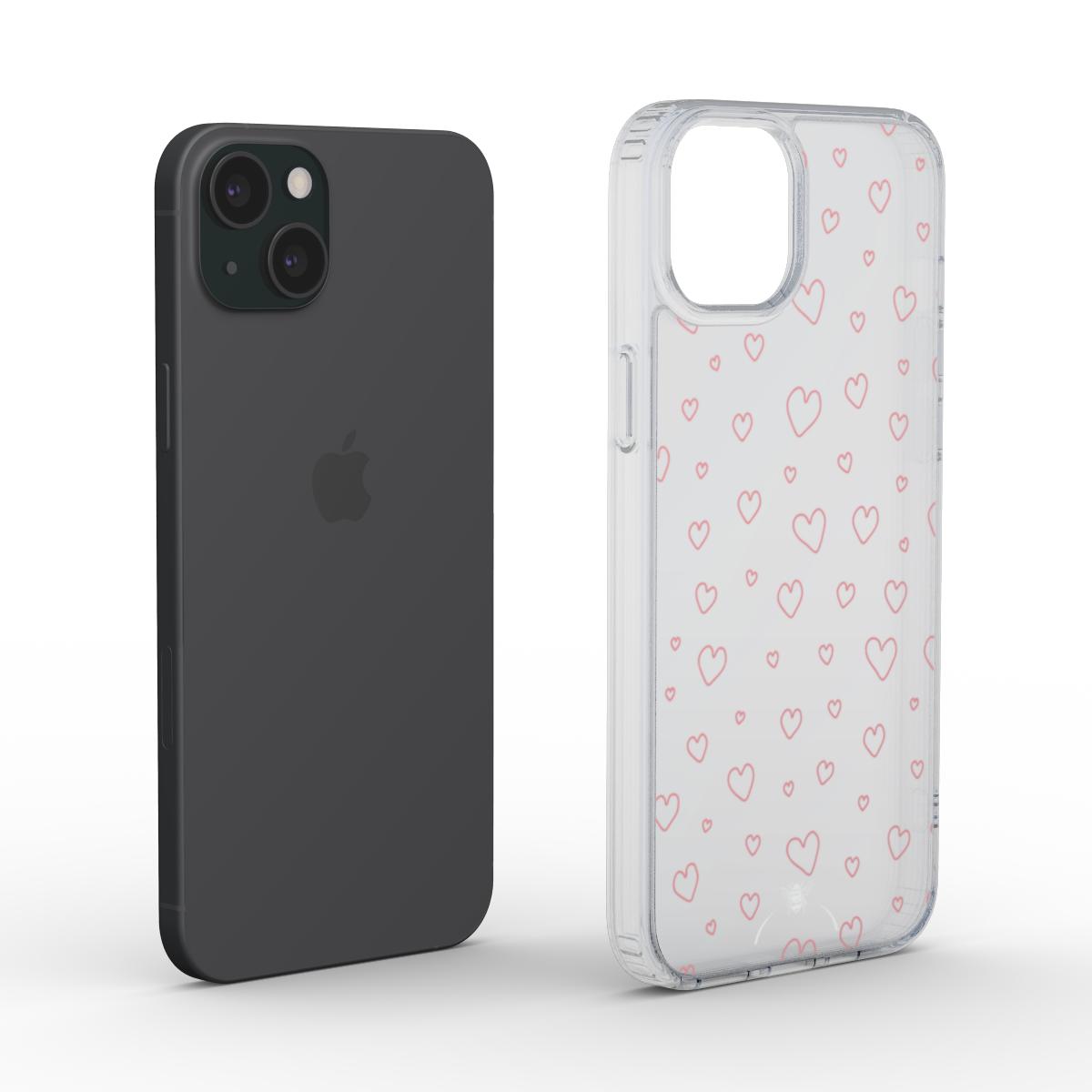 Pink Small Hearts Clear Phone Case