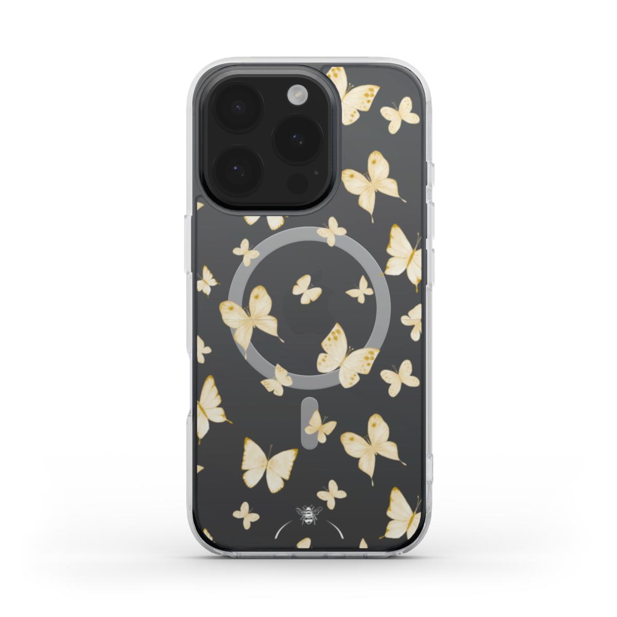 Spring Butterfly MagSafe Clear Phone Case Yellow