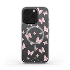 Spring Butterfly MagSafe Clear Phone Case Pink