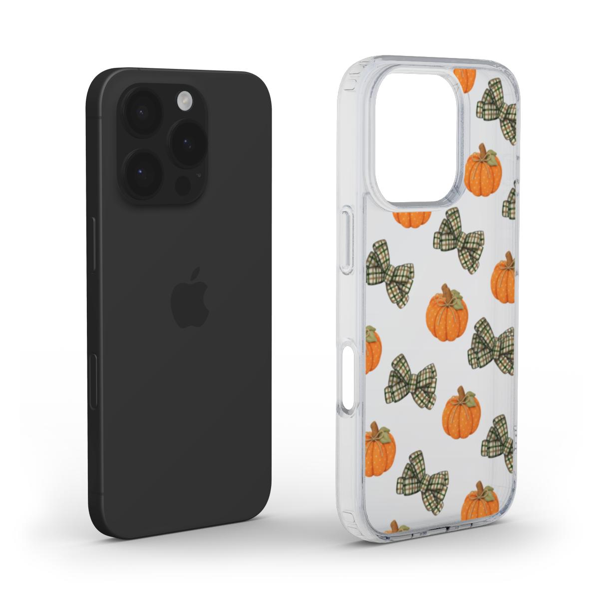 Pumpkin Bows Clear Phone Case