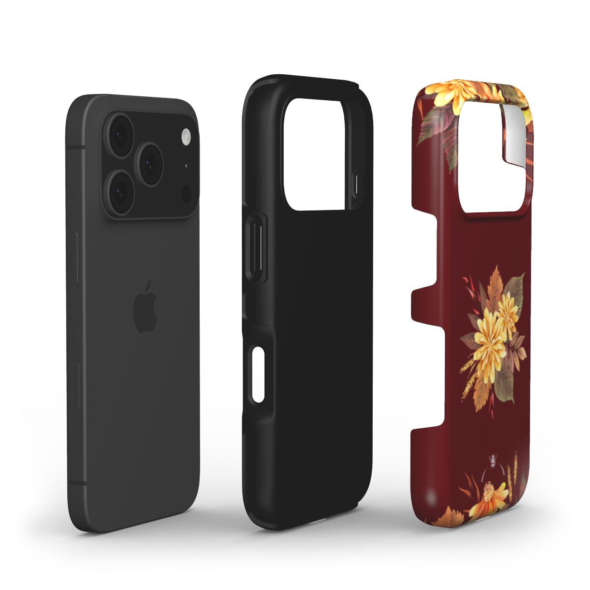 Golden Patels Phone Case Burgundy