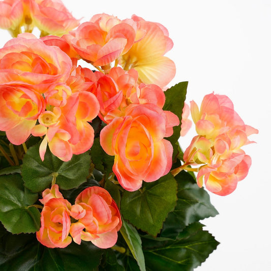 Begonia Kunstplant in Bloempot Stan H30 x Ø25 cm Zalmroze