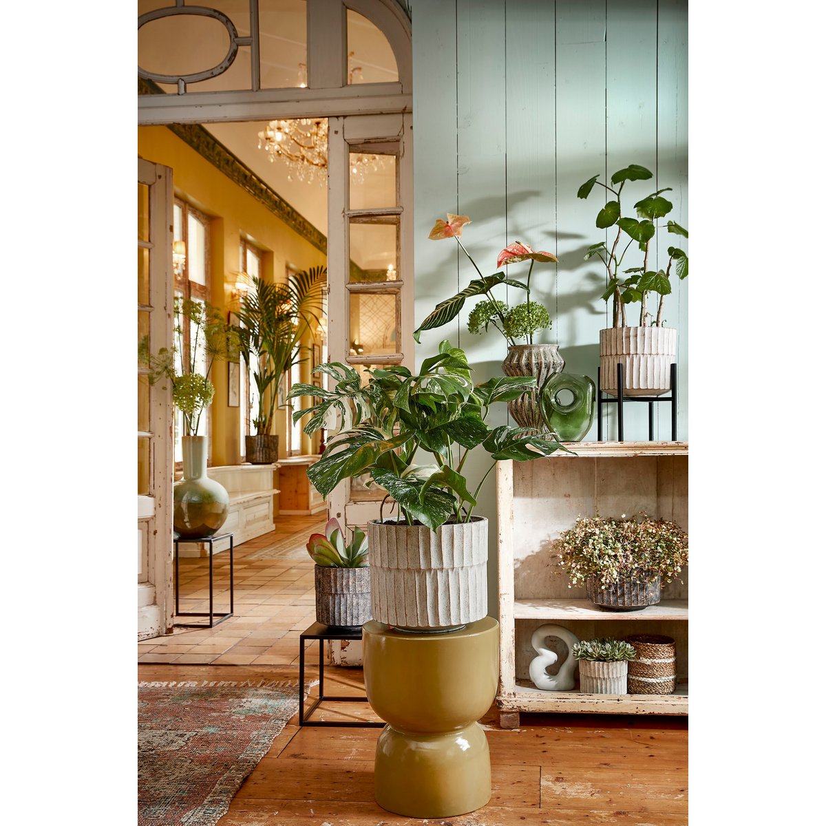 Flora Plantenstandaard XL L46 x B46 x H40 cm Metaal Zwart