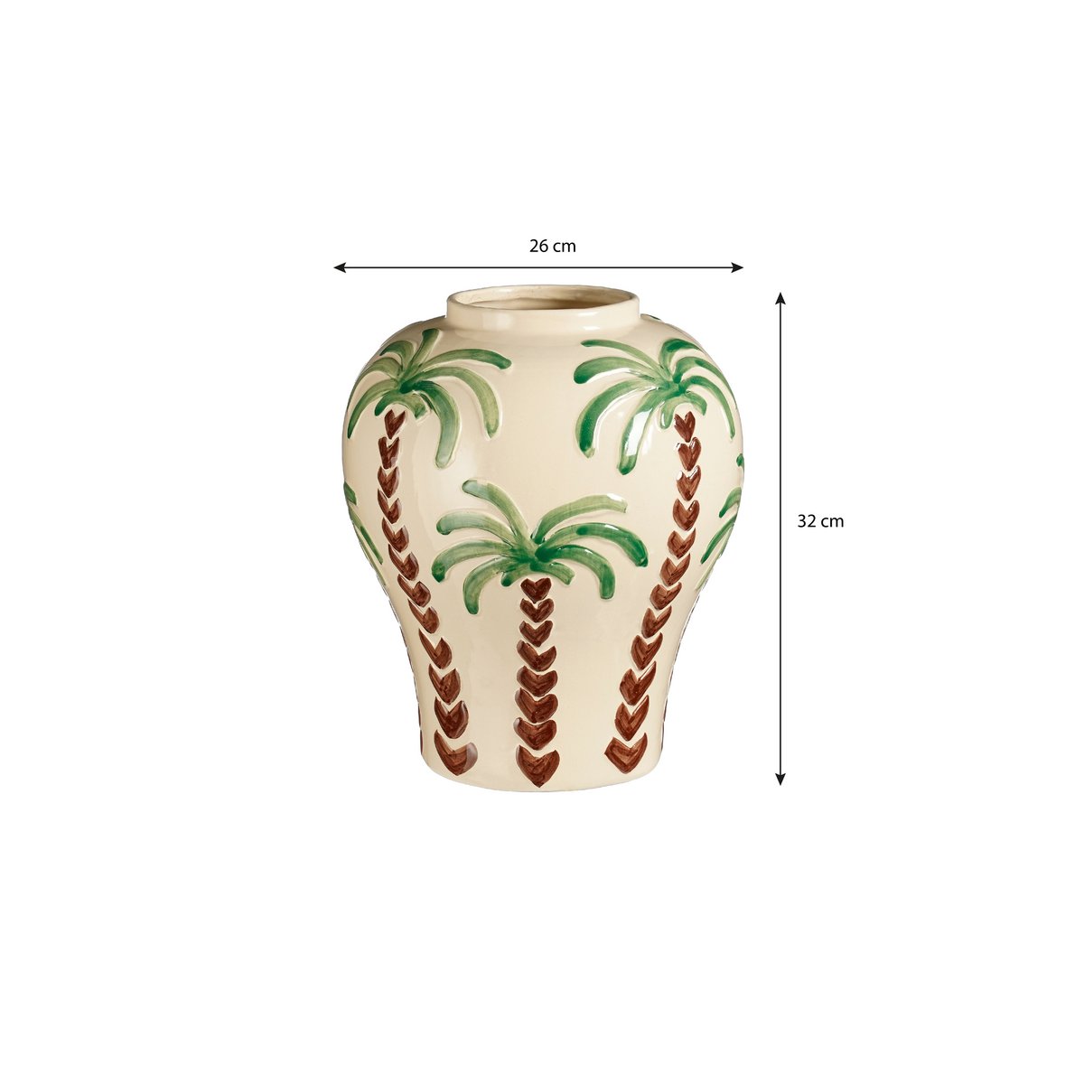 Palmbomen Vaas Keramiek Beige H32 x Ø26 cm