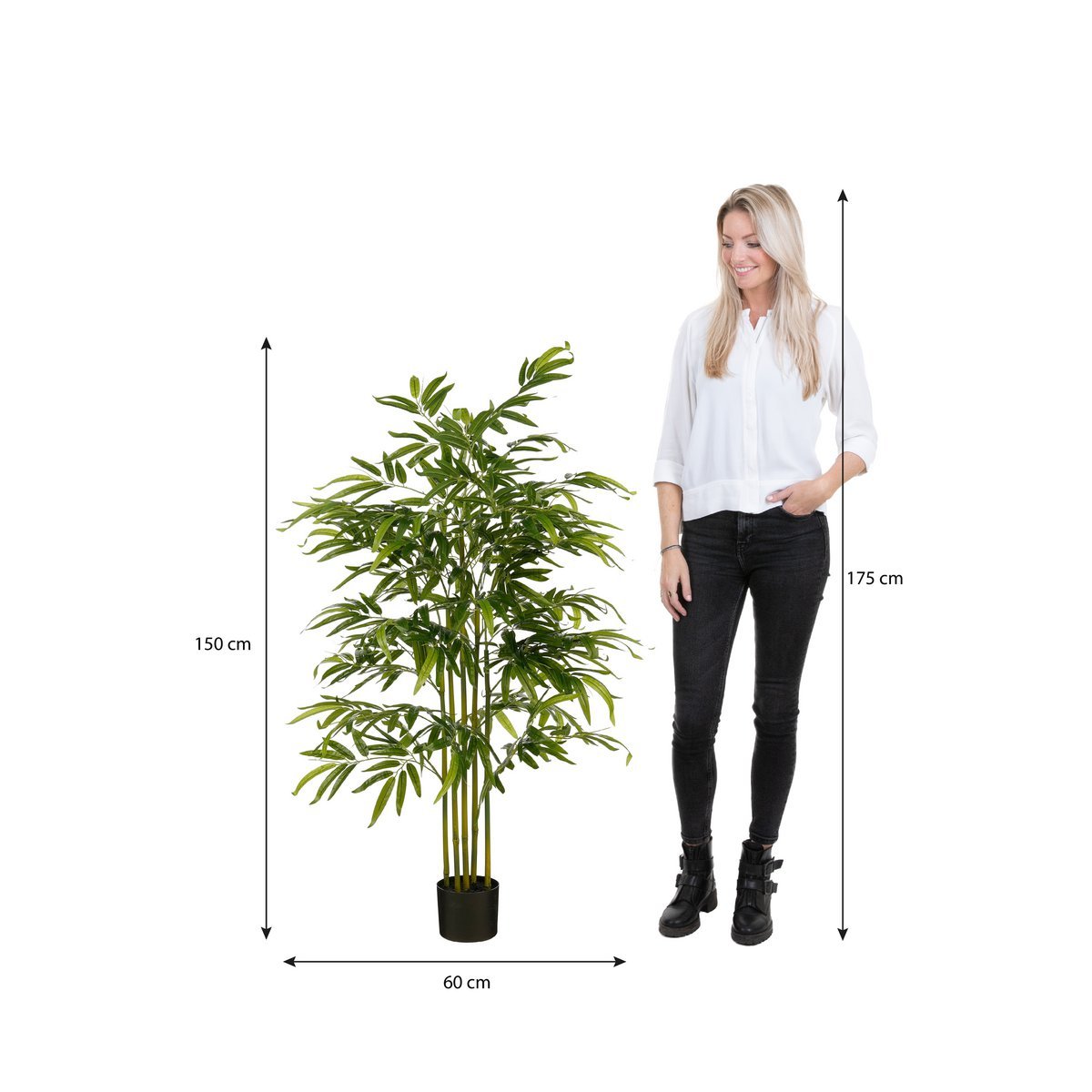 Bamboe Kunstplant in Pot H150 x Ø60 cm Groen